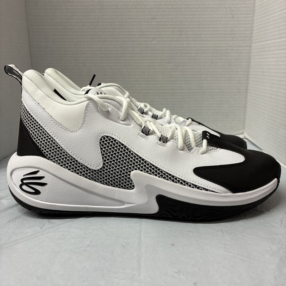Under Armour Curry 3Z 25 White Black Sneakers Men's Basketball Shoes Size 15